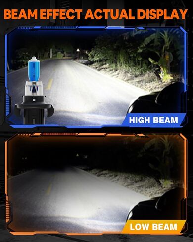 Compatible with Jeep Compass 2007 2008 2009 2010 Halogen Headlight Bulb Combo - 185% Brighter 5000K White High/Low Beam, Plug and Play, 2-Pack in Saudi Arabia