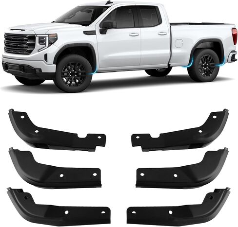 غطاء رفرف الطين الأمامي والخلفي من AUCERAMIC مناسب لـ 2019-2025 GMC Sierra 1500 2WD 4WD (ليس لـ AT4X) in Kuwait