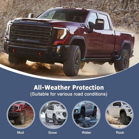 غطاء رفرف الطين الأمامي والخلفي من AUCERAMIC مناسب لـ 2019-2025 GMC Sierra 1500 2WD 4WD (ليس لـ AT4X) in Kuwait