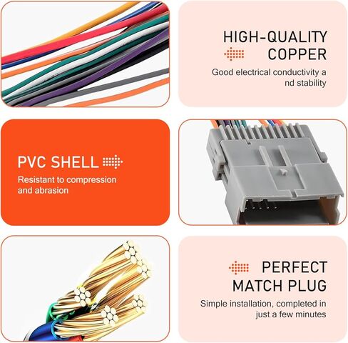WZP Car Audio Wiring Harness, Radio Adapter Wiring Harness Kit with Antenna Adapter Connector, Compatible with Chevy Hummer Buick Suzuki (Multicolored) in Kuwait