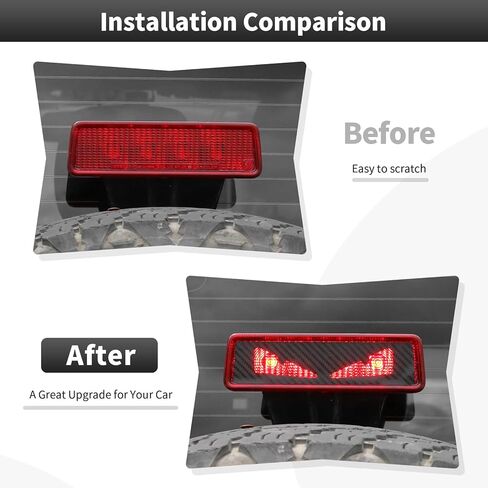 CheroCar Third Brake Light Decal Carbon Fiber High Mount 3rd Brake Light Sticker Fit for 2007-2018 Jeep Wrangler JK JKU 2/4 Door Exterior Accessories in Kuwait