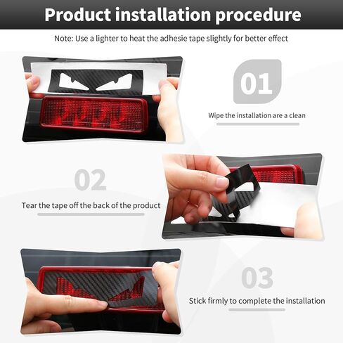 CheroCar Third Brake Light Decal Carbon Fiber High Mount 3rd Brake Light Sticker Fit for 2007-2018 Jeep Wrangler JK JKU 2/4 Door Exterior Accessories in Kuwait