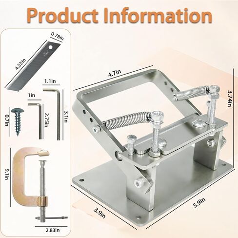 Manual Leather Skiver Splitter,Stainless Leather Skiving Tool Set,Leather Peeling Machine with 10 PCS Blades and Gloves,Leather Working Tools for DIY Leather Thinning,Adjustable Thickness in Saudi Arabia