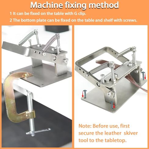 Manual Leather Skiver Splitter,Stainless Leather Skiving Tool Set,Leather Peeling Machine with 10 PCS Blades and Gloves,Leather Working Tools for DIY Leather Thinning,Adjustable Thickness in Saudi Arabia