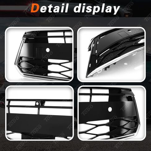TODO Front Bumper Grille Compatible with 2024-2025 Hyundai Sonata SE SEL Limited, Glossy Black Upper Mesh Grill with Camera & Sensor Holes, Replaces 86351-L1510 863A0-L1BJ0 in Saudi Arabia
