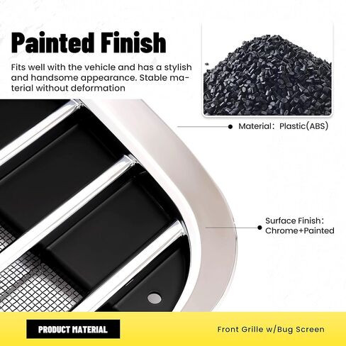 Front Grille Compatible with 2002-2022 Freightliner M2 Business Class 100 106 112 1714787000 A1714787001 Bumper Grill w/Bug Screen Chrome+Painted in Kuwait