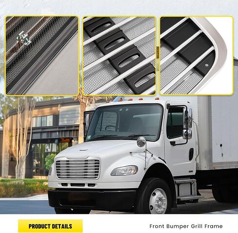 Front Grille Compatible with 2002-2022 Freightliner M2 Business Class 100 106 112 1714787000 A1714787001 Bumper Grill w/Bug Screen Chrome+Painted in Kuwait