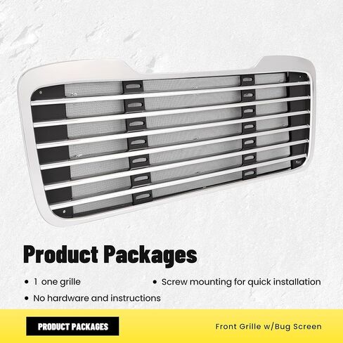 Front Grille Compatible with 2002-2022 Freightliner M2 Business Class 100 106 112 1714787000 A1714787001 Bumper Grill w/Bug Screen Chrome+Painted in Kuwait