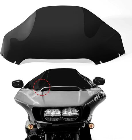 زجاج أمامي مقاس 13 بوصة، زجاج أمامي للدراجات النارية يناسب Harley Road Glide FLTR FLTRX 2014-2022 ثنائي الضوء الانزلاقي (أسود) in Kuwait