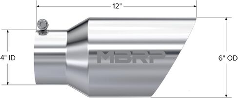 MBRP T5072 رأس عادم بزاوية مزدوجة الجدار مقاس 6 بوصات (T304) in Kuwait
