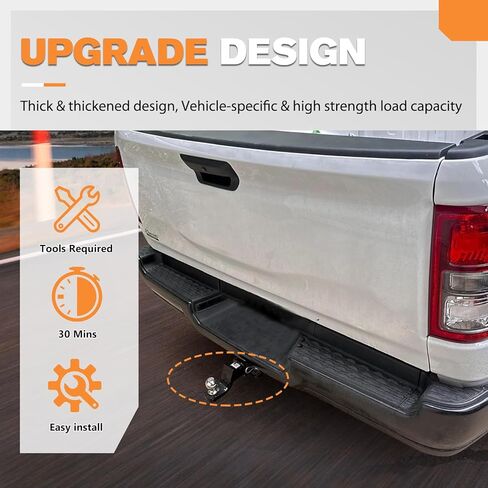 جهاز استقبال وصلة ربط FieryRed مقاس 2 بوصة متوافق مع 2019-2024 Dodge Ram 1500 Newbody، وصلة سحب مقطورة خلفية من الفئة 3 مع مسامير، معطف مسحوق لامع مضاد للصدأ، أسود in Kuwait