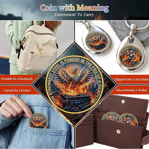 Knight Dumpster Fire Challenge Coin - Dumpster Fire Desk Accessories- Funny Desk Accessories for Work - Hilarious Coworker Go Away Token - Inspirational Gift for Colleague (16Pcs) in Saudi Arabia