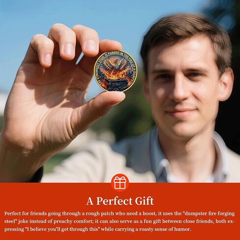 Knight Dumpster Fire Challenge Coin - Dumpster Fire Desk Accessories- Funny Desk Accessories for Work - Hilarious Coworker Go Away Token - Inspirational Gift for Colleague (16Pcs) in Saudi Arabia
