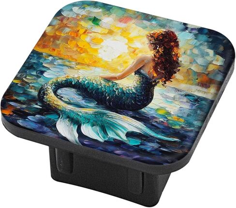 Hitch Cover Fits for 2-Inch Hitch,Mermaid Gazing at The Sunset by The Sea Rubber Trailer Hitch Cover Tube Plug Insert,Car Exterior Accessories, Receiver Tube Hitch Plug in Saudi Arabia