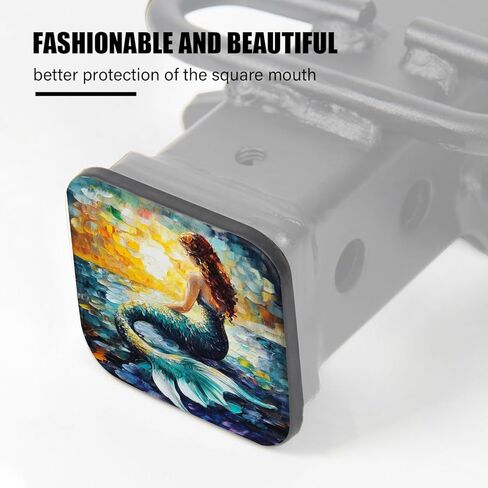 Hitch Cover Fits for 2-Inch Hitch,Mermaid Gazing at The Sunset by The Sea Rubber Trailer Hitch Cover Tube Plug Insert,Car Exterior Accessories, Receiver Tube Hitch Plug in Saudi Arabia