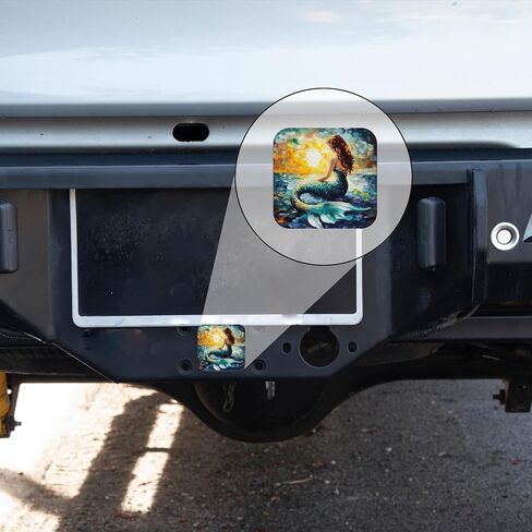 Hitch Cover Fits for 2-Inch Hitch,Mermaid Gazing at The Sunset by The Sea Rubber Trailer Hitch Cover Tube Plug Insert,Car Exterior Accessories, Receiver Tube Hitch Plug in Saudi Arabia