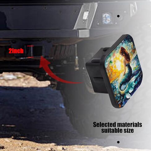 Hitch Cover Fits for 2-Inch Hitch,Mermaid Gazing at The Sunset by The Sea Rubber Trailer Hitch Cover Tube Plug Insert,Car Exterior Accessories, Receiver Tube Hitch Plug in Saudi Arabia
