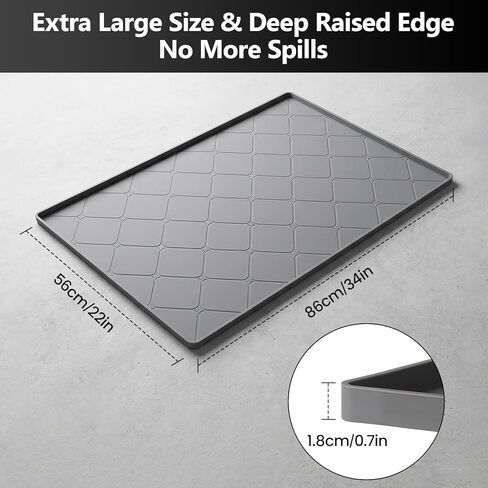 Oil Drip Pan for Under Car 34" x 22", Silicone Oil Spill Mat with 5 Absorbent Pads, Garage Drip Tray with 0.7" Raised Edge, Waterproof Non-Slip Floor Protector, Gray in Saudi Arabia
