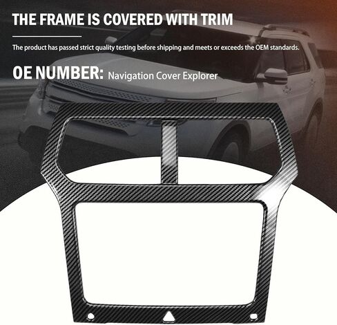 Dashboard Console Navigation Cover GPS Frame Trim for Explorer 2011 2012 2013 2014 2015 Carbon Fiber Black Accessories in Saudi Arabia