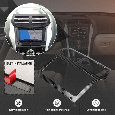 Dashboard Console Navigation Cover GPS Frame Trim for Explorer 2011 2012 2013 2014 2015 Carbon Fiber Black Accessories in Saudi Arabia