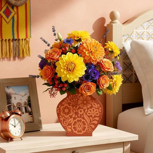 WATINC Mexican Paper Flower Vase - 16Pcs Mexicanos Clay-Colored De Barro Flower Vases for Cinco De Mayo, Cielito Lindo Party Decoration for Terracotta Hue Gift Boxes Table Centerpiece Decor in Kuwait
