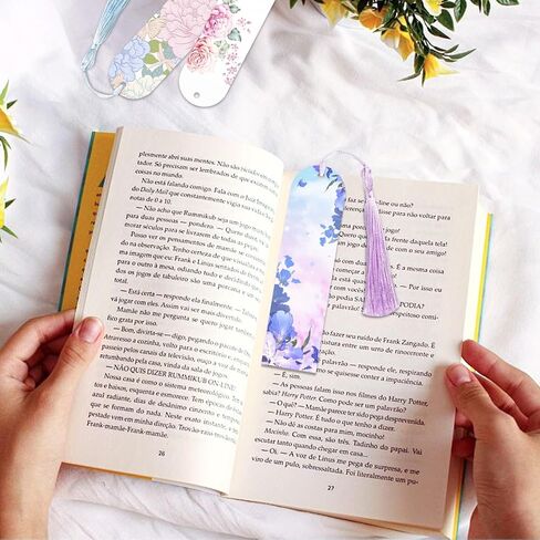 Sublimation Double Sided Bookmark Blanks - 50Pcs Metal Kit + 50 Colors Tassels, DIY Bookmarks for Book Lovers, Crafts, Reading Gifts in Saudi Arabia