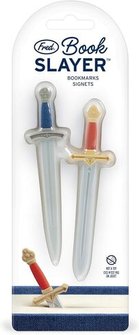 Genuine Fred Book Slayer Sword Bookmarks, Set of 2 Page Markers, Soft and Flexible Silicone, 4.1" Tall, for Epic Fantasy Readers and Book Lovers in Saudi Arabia