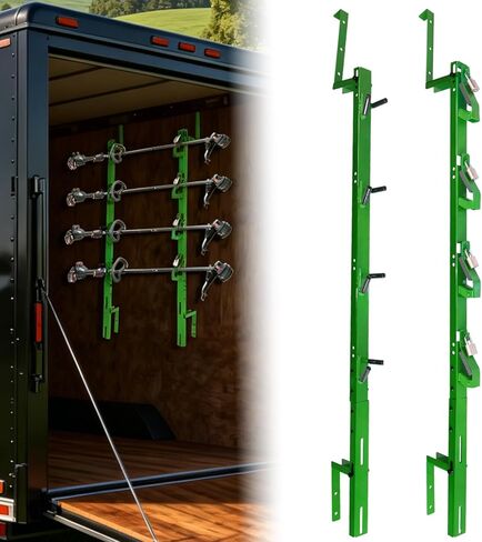 Weedeater Rack for Trailer, 4 Place Heavy Duty Lockable Trimmer Racks,Adjustable Long Handle Tool Storage Holder for Truck, Garage Organization Green in Saudi Arabia