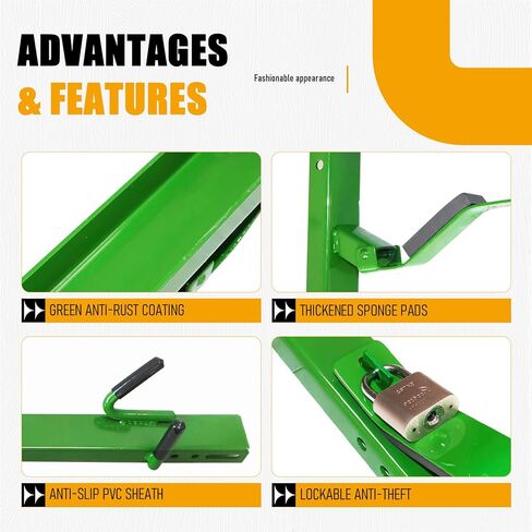 Weedeater Rack for Trailer, 4 Place Heavy Duty Lockable Trimmer Racks,Adjustable Long Handle Tool Storage Holder for Truck, Garage Organization Green in Saudi Arabia