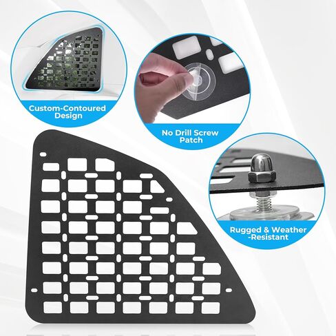 Rear Window Metal MOLLE Panel for Subaru Forester 2019–2023, Modular Rigid Tactical MOLLE Accessories No-Drill Storage Panels Car Cargo Rack SUV Vehicle Cargo Organizer (2 Pack) in Saudi Arabia