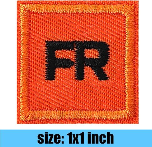 FR Patches for Clothing – 10 Pack Orange Embroidered Iron-On or Sew-On Badges for Jackets, Jeans, Hats, Backpacks (1"x1") in Saudi Arabia