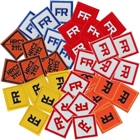 FR Patches for Clothing – 10 Pack Orange Embroidered Iron-On or Sew-On Badges for Jackets, Jeans, Hats, Backpacks (1"x1") in Saudi Arabia