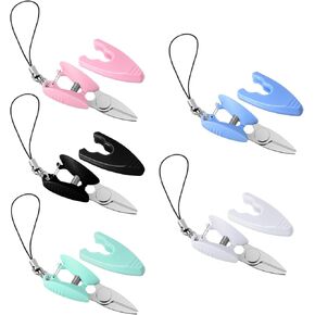 5 PCS Tiny Scissors with Cover, Multicolor Mini Small Compact Keychain Travel Scissors, 2" Portable Snips Pocket Scissor for Travel Crafts Sewing Yarn Embroidery, TSA Approved (5 Colors) in Kuwait