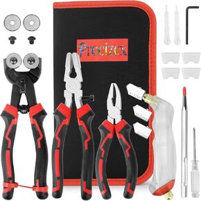 Stained Glass Tools Glass Cutting Tool Kit Glass Cutter 2-20MM 8 Inch Tile Nippers Glass Running Pliers with Curved Jaws 6 Inch Breaker Grozer Pliers Perfect for Stained Glass Tiles Mosaic Cutting in Saudi Arabia