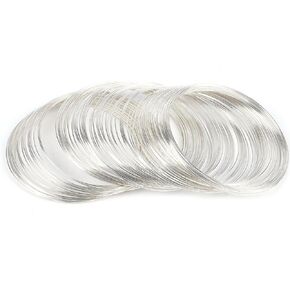 100 Loop Silver Memory Wire for Jewelry Making,Beading Wire Bracelet Wires for DIY Crafts, Rings, Necklaces in Saudi Arabia