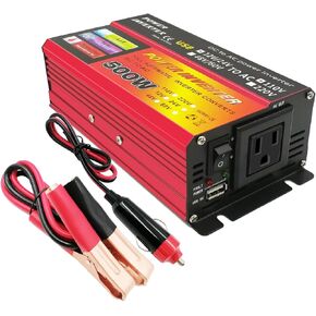 500W Car Power Inverter 12V/24V DC to 110V AC Converter with 1 AC Outlets & USB Port - Heavy-Duty Aluminum Alloy Compact Size for laptop RV Truck Camping- Overheat/Overload/Short Circuit Protection in Saudi Arabia
