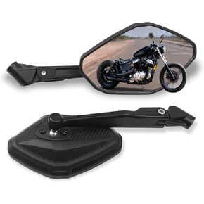 Motorcycle ATV Mirrors for Handlebars Universal Wide-Angle Side Rearview Mirrors with M8 M10 Bolts for ATV Scooter Dirt Bike Cruiser in Saudi Arabia