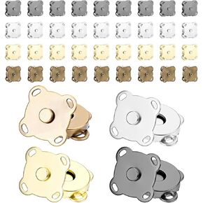 40 Sets Magnetic Snaps for Purses, Sew On Magnetic Snap Buttons Closures for Purses Bags, Clothing, Sewing DIY Craft (14 mm/0.55", 4 Colors) in Saudi Arabia