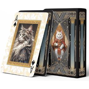 Vintage Style Royal Cat Theme Playing Cards, 54 Exquisite Unique Painted Illustrations, International Standard Size, Suitable for Party Entertainment, Playing Card Collection in Saudi Arabia