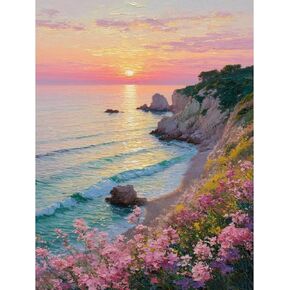 pchmcu Beach Diamond Painting Kits for Adults,Sunmmer Beach Diamond Art Kits for Beginners,5D Gem Art Kits for Adults for Home Wall Decor 12x16inch in Saudi Arabia