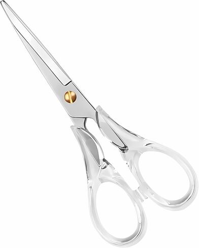 Gold Scissors, Stainless Steel Blade with Acrylic Handle, All Purpose Scissor for Office, School, Home, Fabric Shears, Tijeras (6.3" Silver) in Saudi Arabia