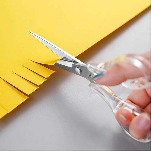 Gold Scissors, Stainless Steel Blade with Acrylic Handle, All Purpose Scissor for Office, School, Home, Fabric Shears, Tijeras (6.3" Silver) in Saudi Arabia
