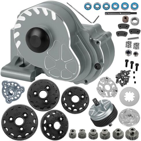 جزء ترقيات RC لـ 1/10 Slash/Rustler/Stampede/Bandit 2WD (VXL) Drag Slash/Bigfoot، علبة تروس ناقل الحركة و48P Gear & Slipper Clutch Kit لوحة ضغط وتفاضلية كاملة، أحمر in Kuwait