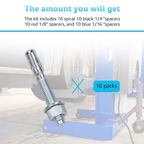 16 Pcs Lift Install Kit for 2 Post Car Lift & 4 Post Car Lift – Includes 3/4" x 5.5" Wedge Anchor Bolts, Compatible with 2 Post Lift and 4 Post Lift Systems up to 10000 lbs in Saudi Arabia