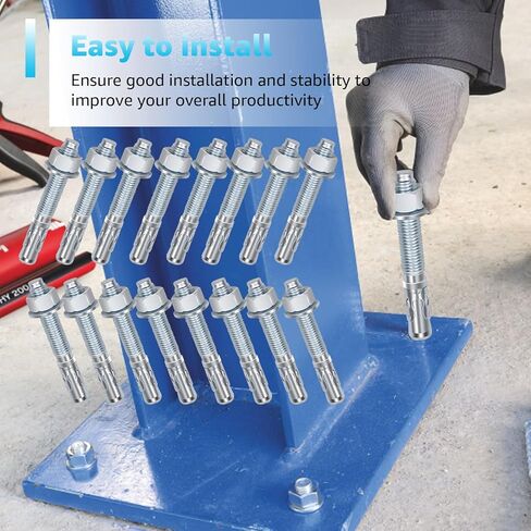 16 Pcs Lift Install Kit for 2 Post Car Lift & 4 Post Car Lift – Includes 3/4" x 5.5" Wedge Anchor Bolts, Compatible with 2 Post Lift and 4 Post Lift Systems up to 10000 lbs in Saudi Arabia