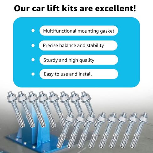 16 Pcs Lift Install Kit for 2 Post Car Lift & 4 Post Car Lift – Includes 3/4" x 5.5" Wedge Anchor Bolts, Compatible with 2 Post Lift and 4 Post Lift Systems up to 10000 lbs in Saudi Arabia