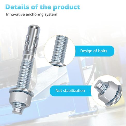 16 Pcs Lift Install Kit for 2 Post Car Lift & 4 Post Car Lift – Includes 3/4" x 5.5" Wedge Anchor Bolts, Compatible with 2 Post Lift and 4 Post Lift Systems up to 10000 lbs in Saudi Arabia