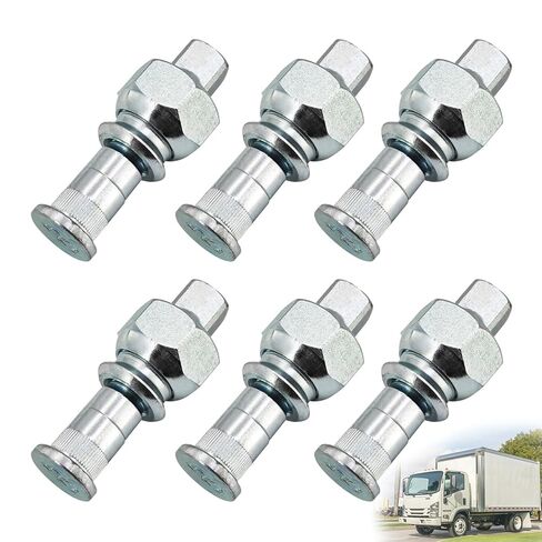 8-97147-614-2 Set of 6 Rear Left Wheel Nuts & Stud Kit Compatible with Isuzu NPR NPR-HD NQR NRR Reach Replaces# 8-97359-810-0 8-97359-806-0 8971476142 8973598100 8973598060 in Saudi Arabia