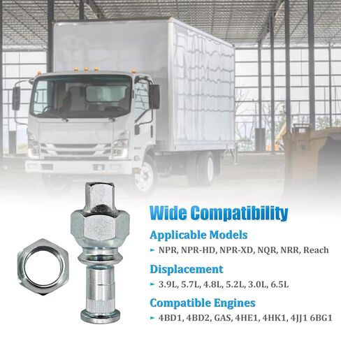 8-97147-614-2 Set of 6 Rear Left Wheel Nuts & Stud Kit Compatible with Isuzu NPR NPR-HD NQR NRR Reach Replaces# 8-97359-810-0 8-97359-806-0 8971476142 8973598100 8973598060 in Saudi Arabia