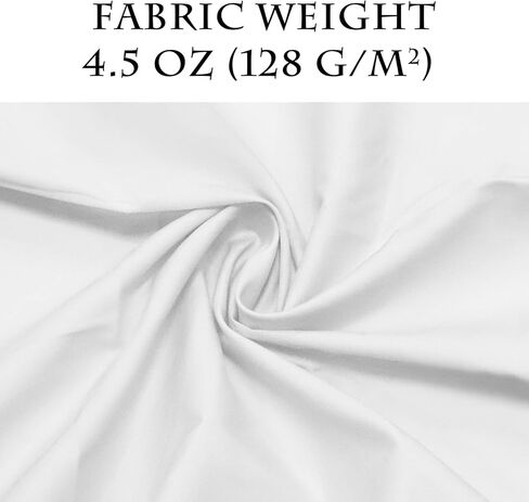White Cotton Fabric 1 Yard, 100% Natural Cotton Poplin Fabric by The Yard, 59 Inches Wide Lining Fabric for Sewing Apparel Cloth Soft Embroidery Quilting, Sewing Material in Kuwait